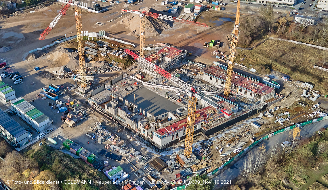19.11.2021 - Luftbilder von der Baustelle Alexisquartier und Pandion Verde in Neuperlach